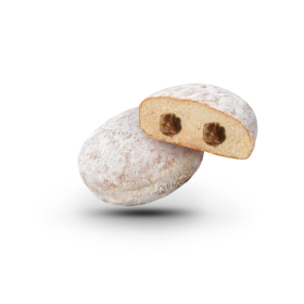 Donut με γέμιση Πραλίνας & Άχνη ζάχαρη Tεμάχιο